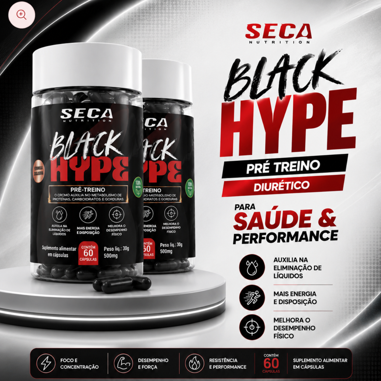 PRÉ-TREINO BLACK⚡️HYPE (Performance & Diurético)